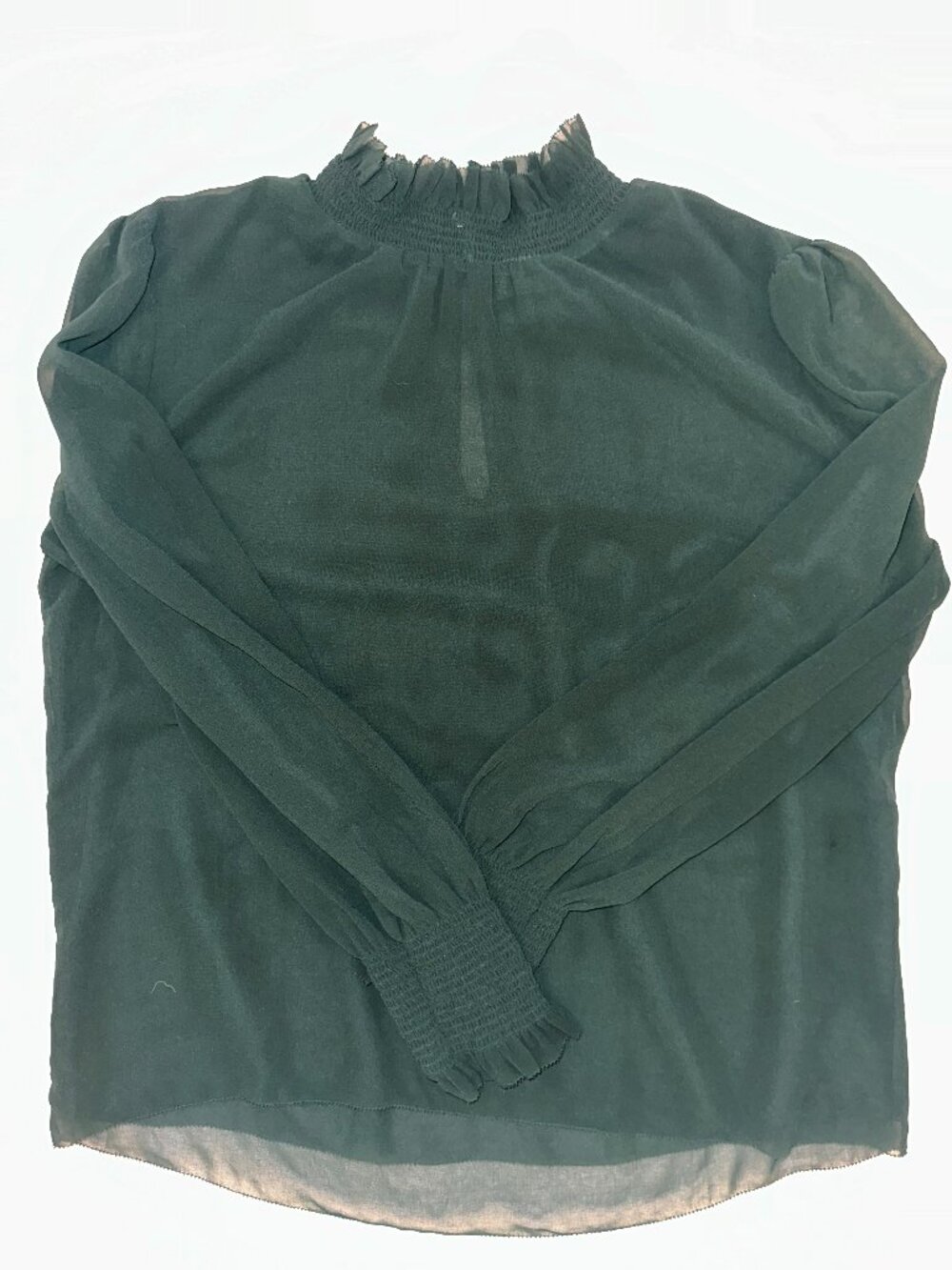 Wilfred Aritzia Green Turtleneck Smocked Cuffs Size M